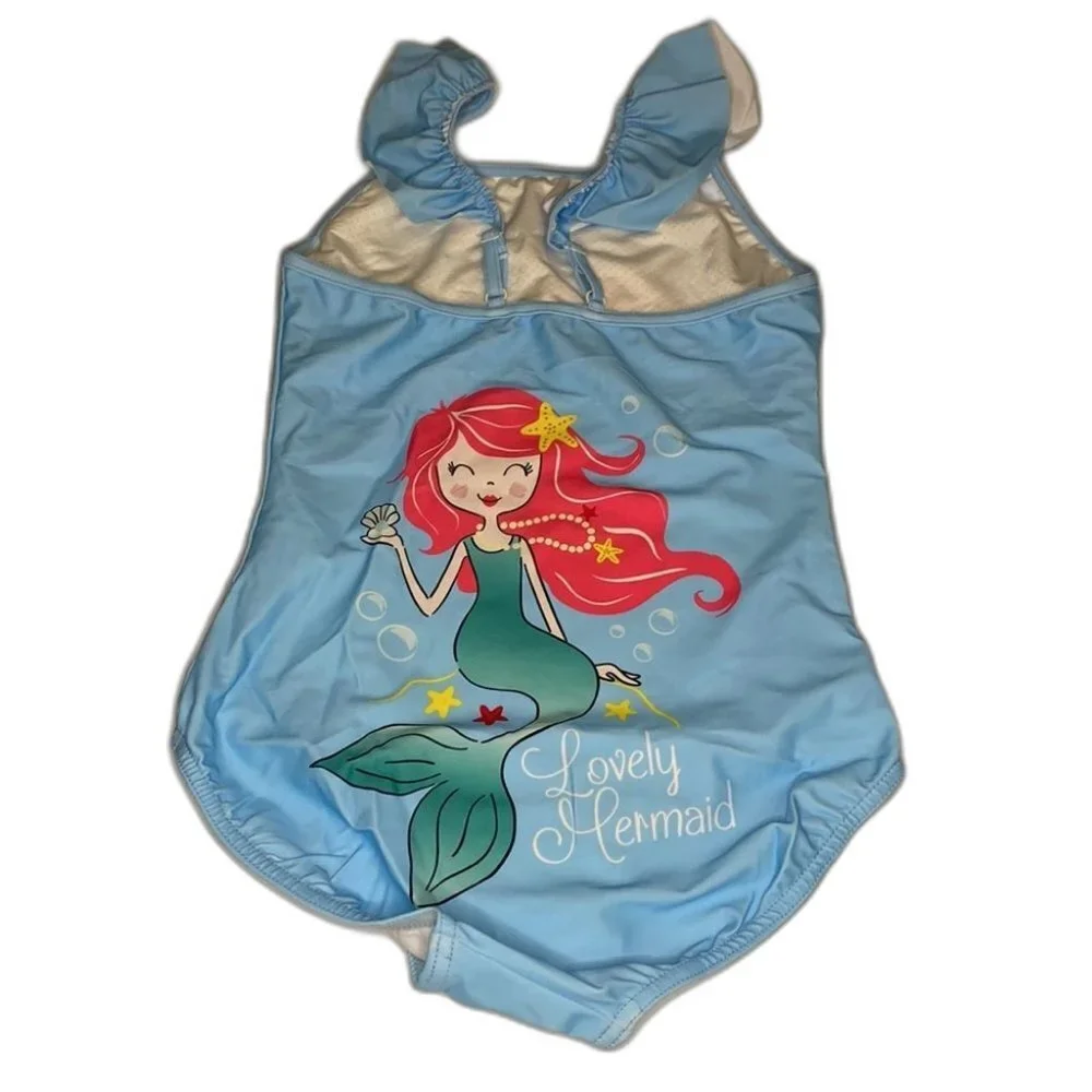 Dancina Mermaid One Piece Swimsuit Blue Girl Size 10 NWOT